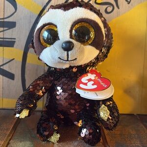 Sloth TY Flippables Sequin Plush - DANGLER the Sloth- Beanie Boos